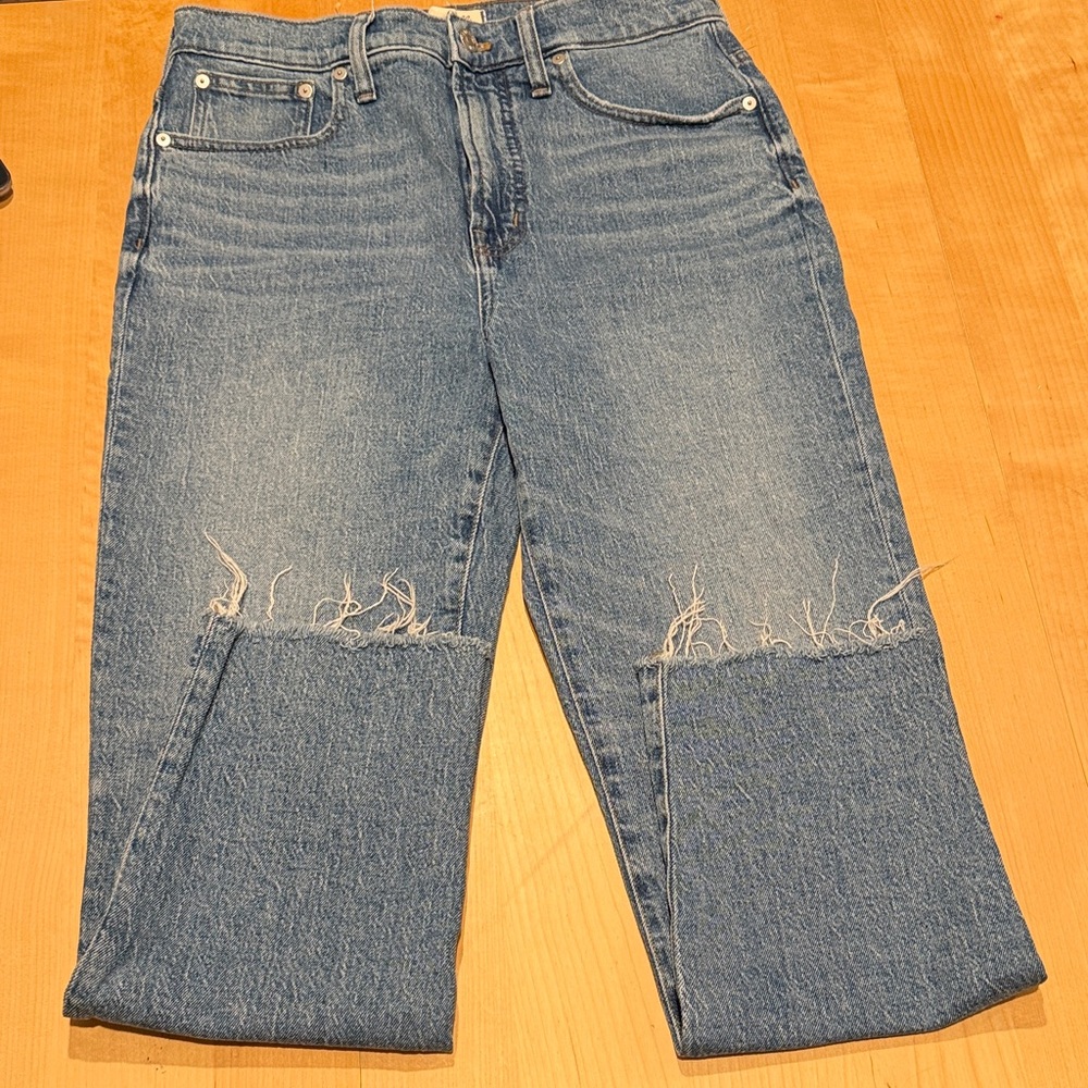 Madewell The Perfect Vintage Frayed Bottom Jeans size 28